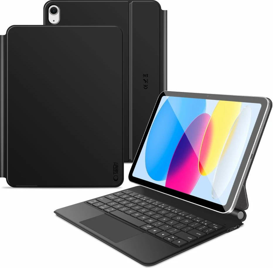 Mbështjellës me tastierë Tech-Protect SmartCase Magnetic për iPad 10.9" 2022 / iPad 11" 2025, e zezë