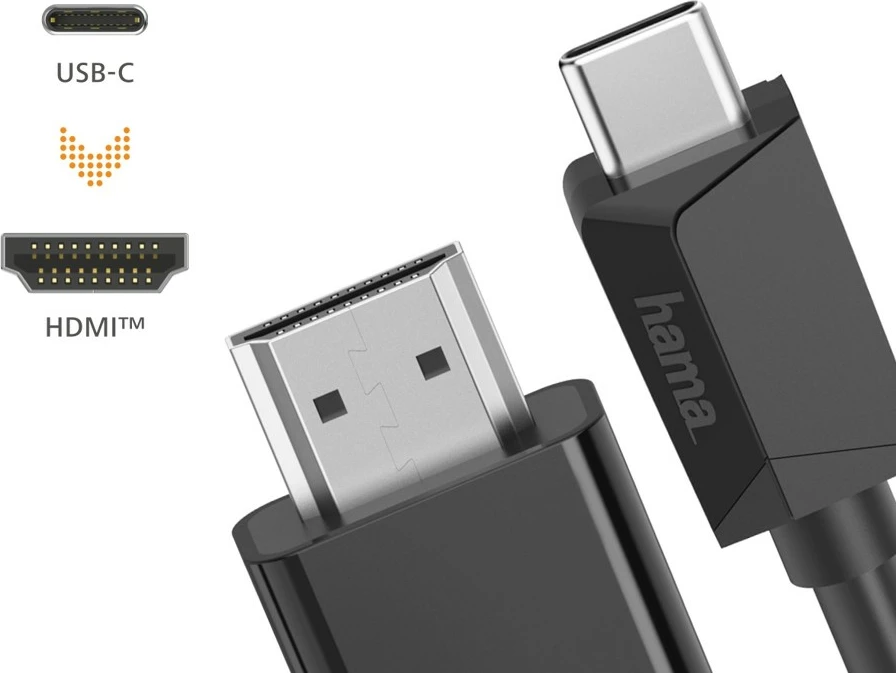 Kabllo USB-C në HDMI Hama 200719, 3m, e zezë