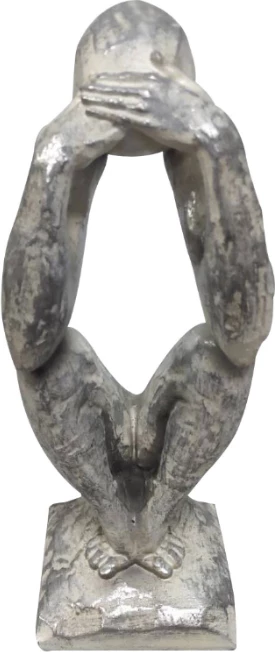 Figurë dekorative moderne, ngjyrë argjendi, 8x7x21cm