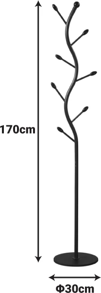 Varëse palltosh Lelom, metal i zi, D30x170cm