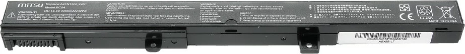 Bateri laptop Mitsu BC/AS-X451, 2200 mAh, 14.4-14.8V, e zezë
