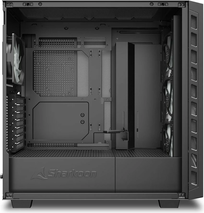 Kasë Sharkoon Rebel C80G RGB ATX, 1 xhami, e zezë