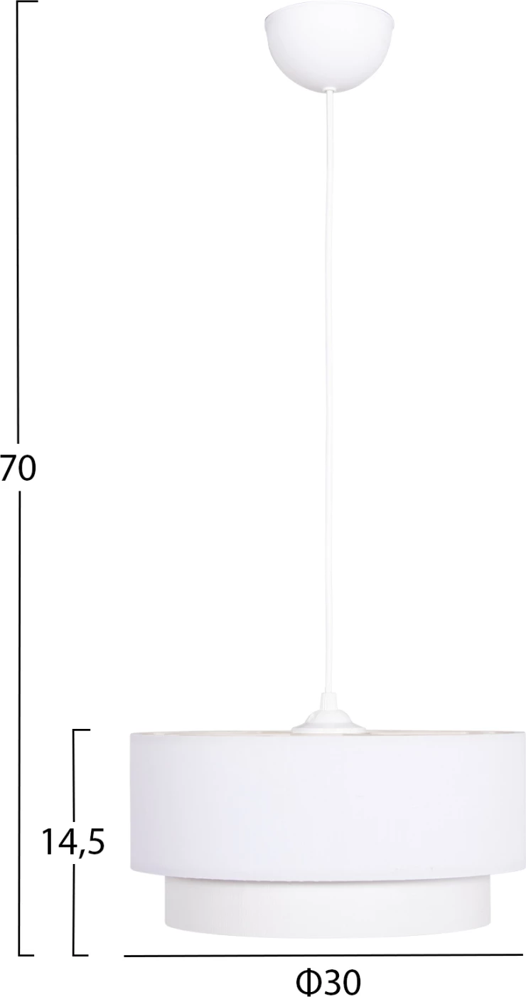 Llambë varëse cilindrike KRIKS FH4707.01 PVC e bardhë Φ30x70H cm