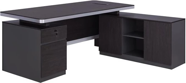 Tavolinë profesionale për zyre, kënd i djathtë, FH2092R, ngjyrë druri trëndafili, 180x160x76cm