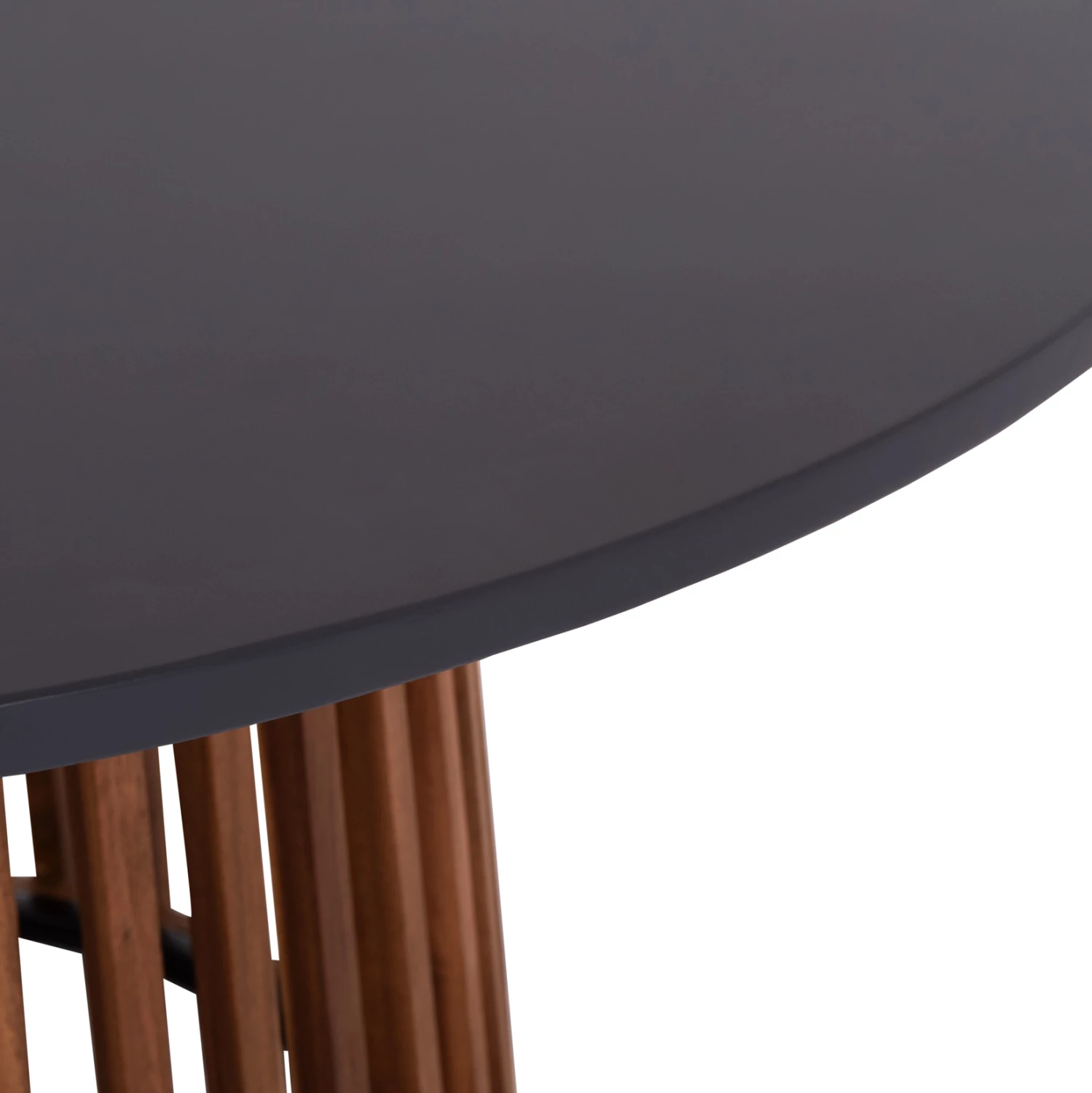 Tavolinë e rrumbullakët për jashtë, cement dhe dru akacie, CRISTOBAL FH6235, 120x77cm