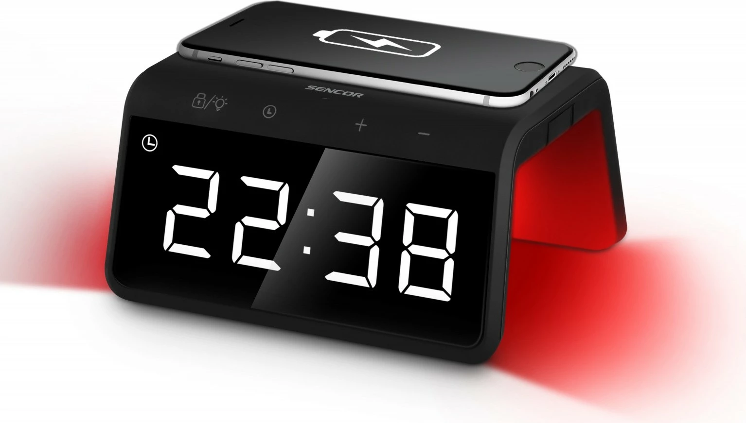 Orë dixhitale alarmi Sencor SDC 7900Qi me karikues wireless, E zezë