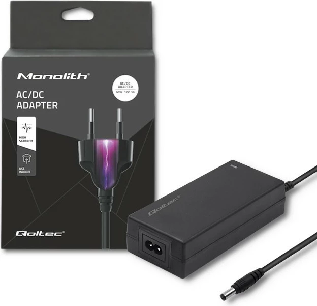 Furnizues energjie desktop Qoltec 50796, 60W, 12V, 5A, i zi, me kabllo