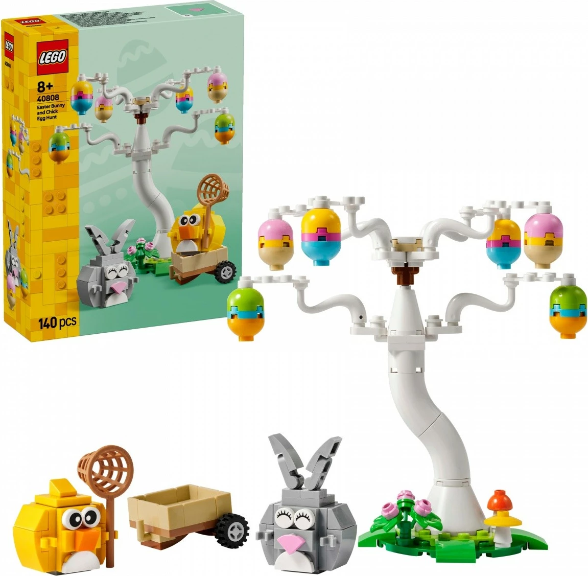 Set ndërtimi LEGO 40808 Easter Egg Hunt with Bunny and Chick 140 copë 8+ set i vogël