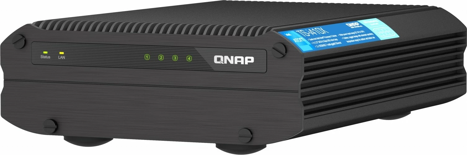 NAS server QNAP TS-i410X-8G, 4-bay, 2.5", pa ventilator, 8 GB RAM, e zezë