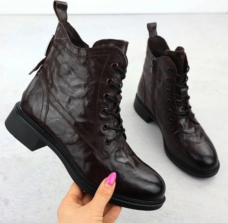 Çizme lëkure për femra Vinceza 86412, kafe