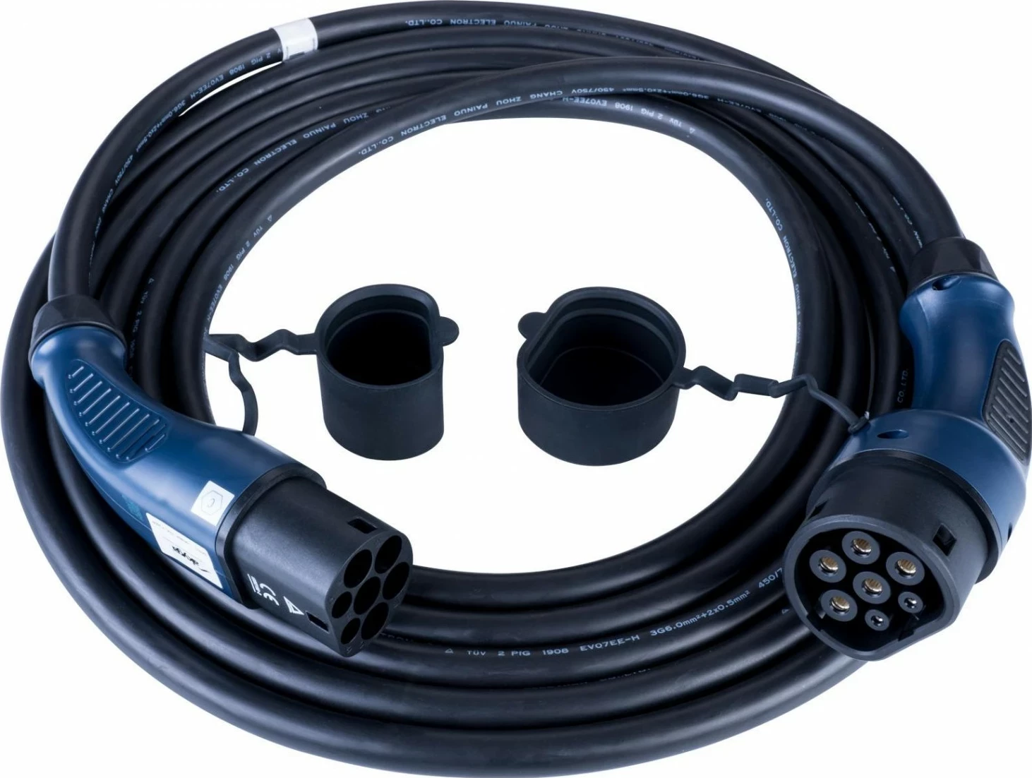 Kabëll karikimi për vetura elektrike Akyga AK-EC-09, Type 2/Type 2, 1-fazë, 32A, 7.2kW, 6m, zi-kaltër