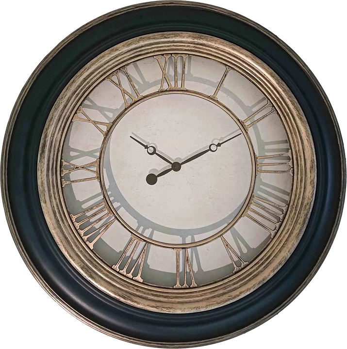 Orë muri Nopla Inart, ngjyrë e zezë antike dhe ari, D60.2x5.6cm