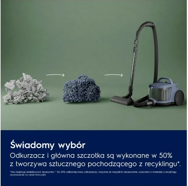 Fshesë me korent pa qese, Electrolux EL51A2UG, 1000 W, 2 L, ciklonike, filtrimi HEPA, rreze 9 m, gri