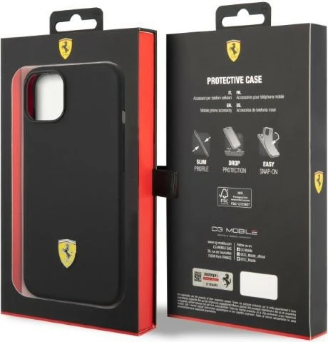 Mbështjellës Ferrari FEHMSIP14MBK për iPhone 14 Plus 6.7", silikon, MagSafe, zi