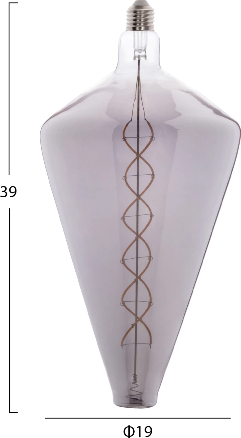 Llampë LED filament, ngjyrë tymi, FH4054.03, 8W, E27, 3000K, me ndriçim të rregullueshëm