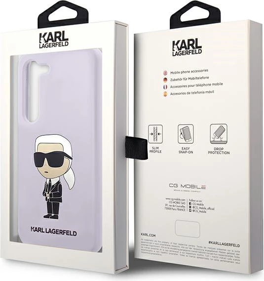 Mbështjellës Karl Lagerfeld KLHCS23MSNIKBCU për Samsung Galaxy S23+, silikon, vjollcë
