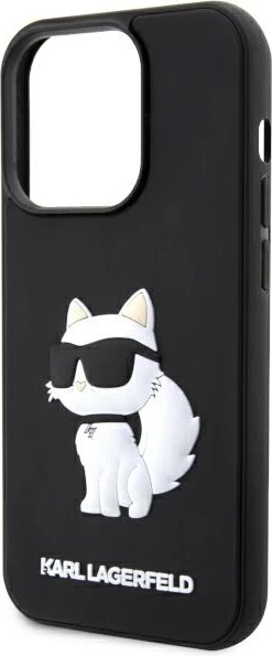 Mbështjellës Karl Lagerfeld KLHCP14L3DRKHNK për iPhone 14 Pro 6.1", 3D Rubber Choupette, i zi