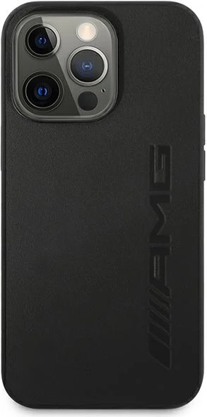 Mbështjellës Mercedes AMG AMHCP14LDOLBK për iPhone 14 Pro 6.1", lëkurë, i zi
