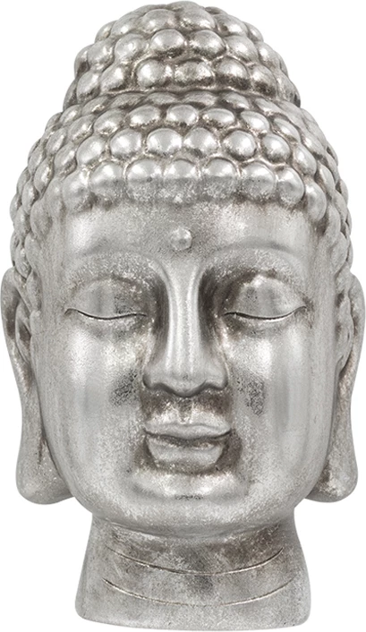 Dekor SAKIA, kokë Bude, ngjyrë argjendi antike, 16x14x22cm