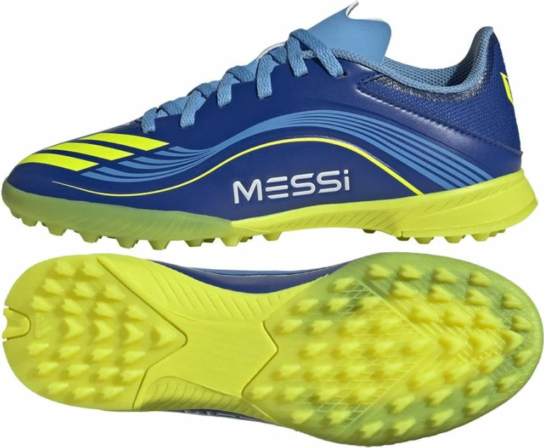 Atlete futbolli për fëmijë adidas F50 Messi, të kaltra
