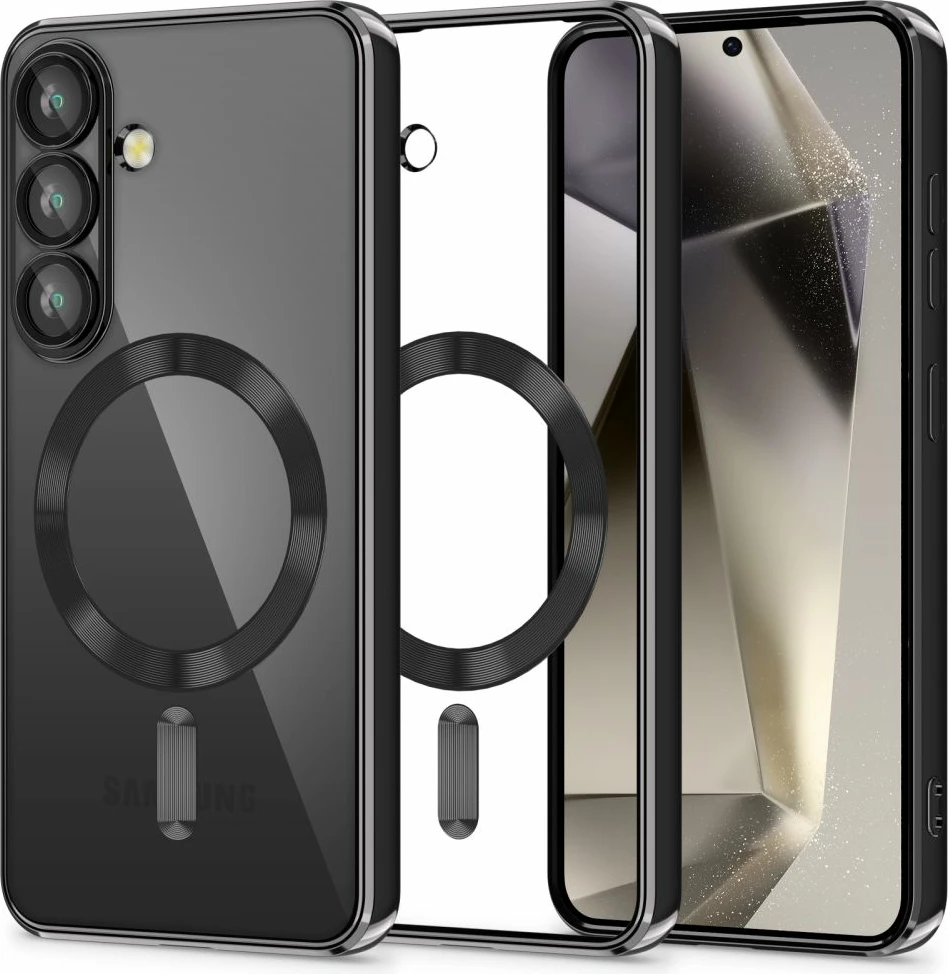 Mbështjellës Tech-Protect MagMat MagSafe për Samsung Galaxy S25, Clear Black