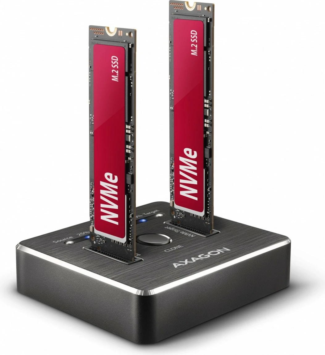 Stacion dokimi AXAGON ADSA-M2C, 2x NVMe M.2 SSD, USB-C 3.2 Gen 2, i zi