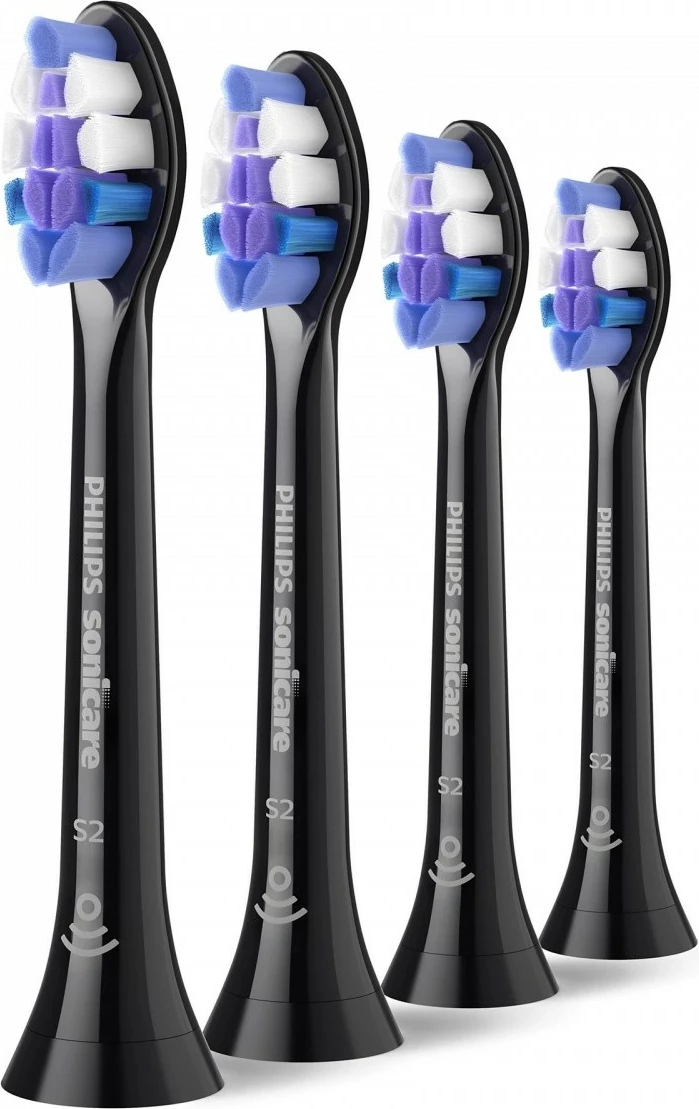 Koka zëvendësuese furçe dhëmbësh, Philips Sonicare, HX6054/88 Sensitive Standard, e zezë, set 4 copë