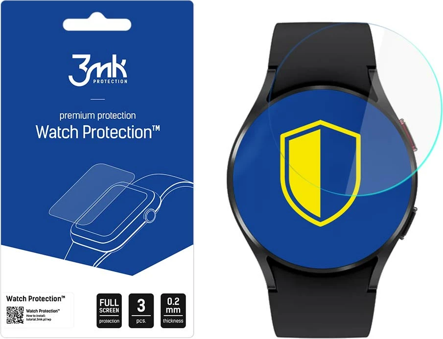 Mbrojtëse ekrani për smartwatch 3mk Protection FlexibleGlass Lite për Samsung Galaxy Watch 4 44mm, Set 3 copë
