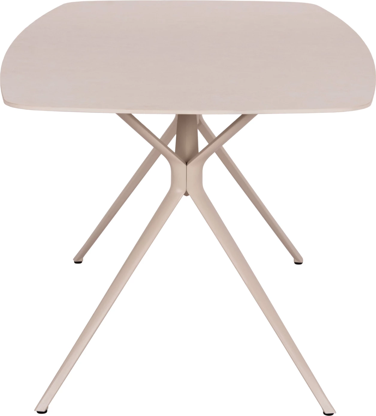 Tavolinë oborri, kornizë alumini, sipërfaqe prej guri të sinterizuar, krem, 180x90x75cm