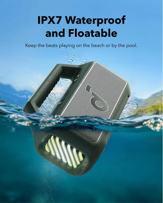 Altoparlant portativ Bluetooth Anker Soundcore BOOM 2 80W, IPX7, 24h, Bluetooth 5.3, Type-C, gjelbër