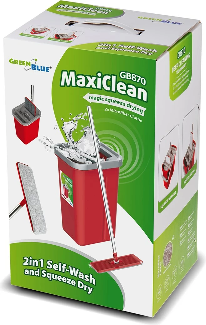 Fshesë dore lëvizëse kovë + shtyllë teleskopike + 2 x jastëk me mikrofibër 5,7 l koke rrotulluese XXL