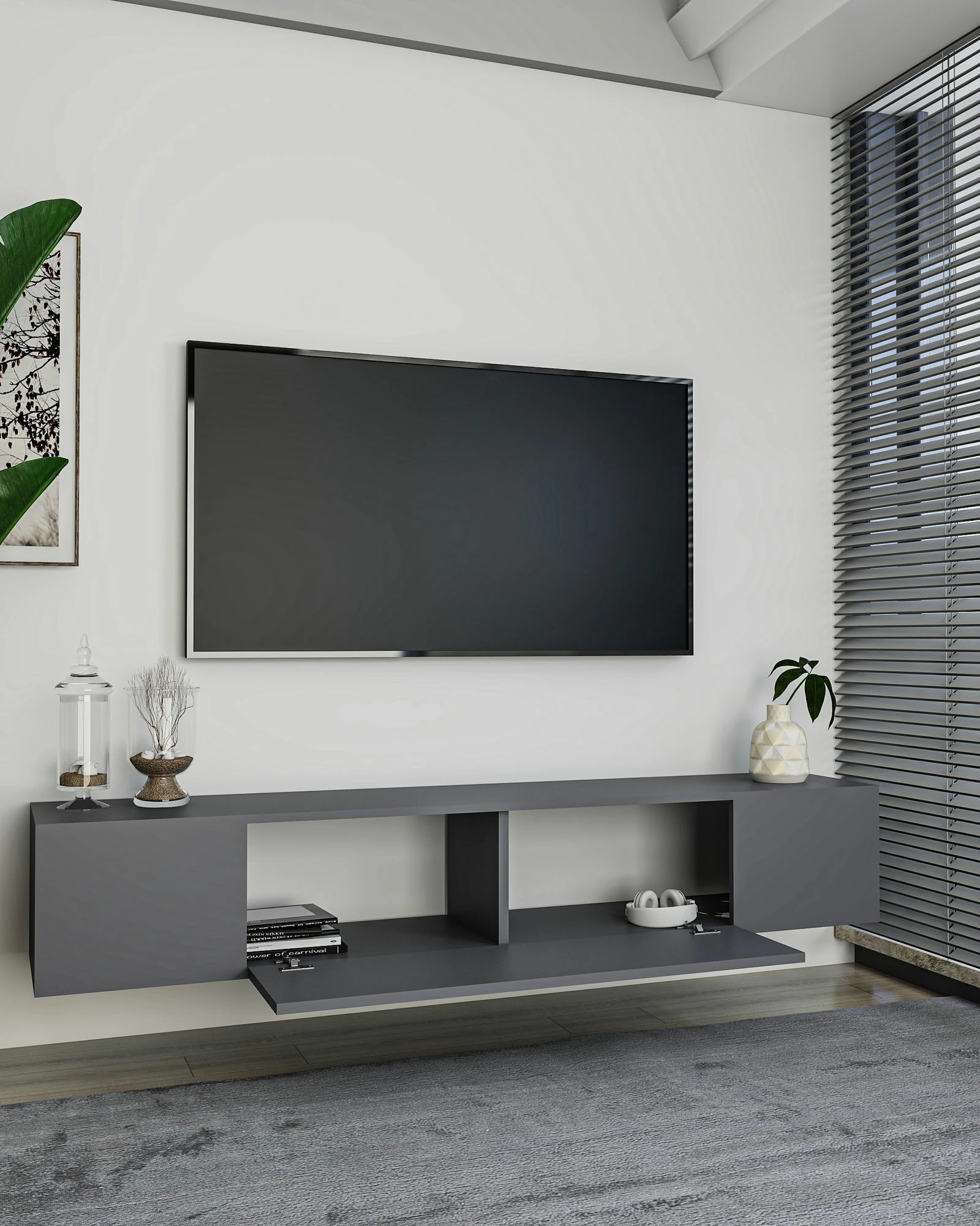 Komodë TV Skye Decor, anthracite, Kodaks L2