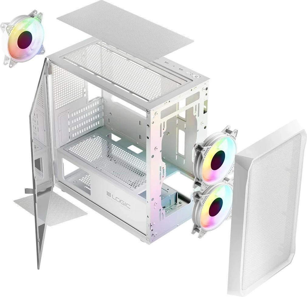 Kasë Logic Concept Portos ARGB Mini, Mini Tower, Micro ATX, e bardhë