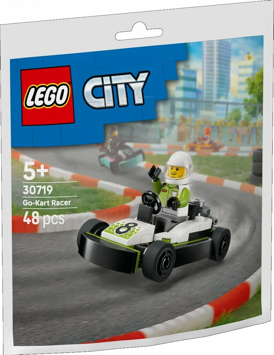 Set ndërtimi, LEGO, City 30719 Go‑Kart Racer, 48 pjesë, 5+, me minifigurinë