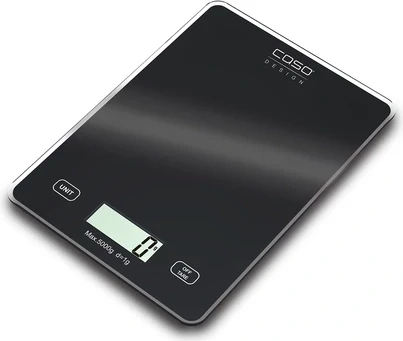peshore kuzhine CASO Slim Design 3210, 5 kg, 1 g, Sensor-Touch, g/oz, e zezë, me bateri të përfshirë