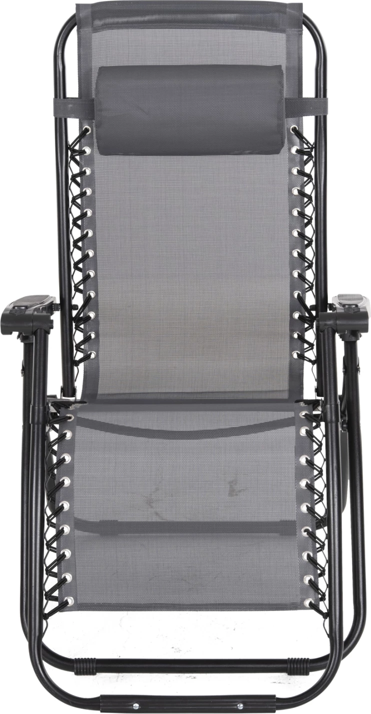 Karrige relaksuese COMPANION, tekstilene gri, metal i zi, 67x145x110cm, set prej 2 copash