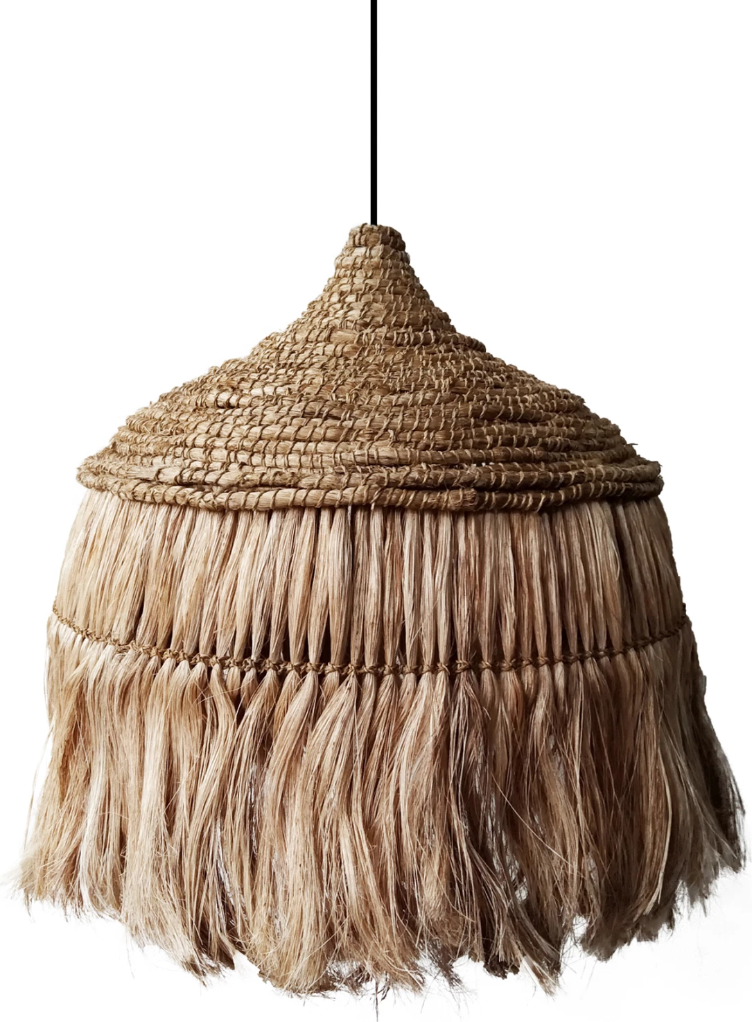 Llambë varëse tavani me kapak prej fibrash abaka, ngjyrë natyrale, Φ52x32-120Hcm, FH7777