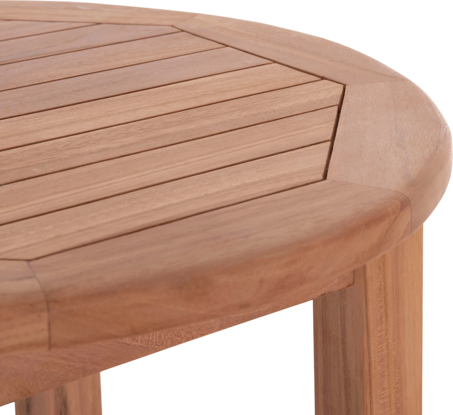 Tavolinë e lartë bar, rrumbullake, dru tik natyral, PRESSCOT FH18114, 60x105cm