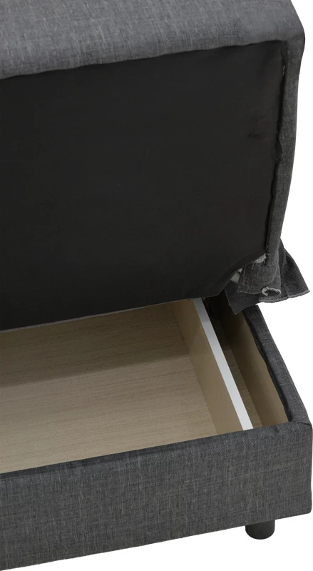 Divan trefishtë me hapësirë ruajtëse,, ngjyrë antracit, 190x75x85cm