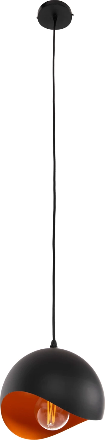 Llambë varëse tavani FH4165.01 sferë metalike e zezë dhe portokalli Φ20x118H cm