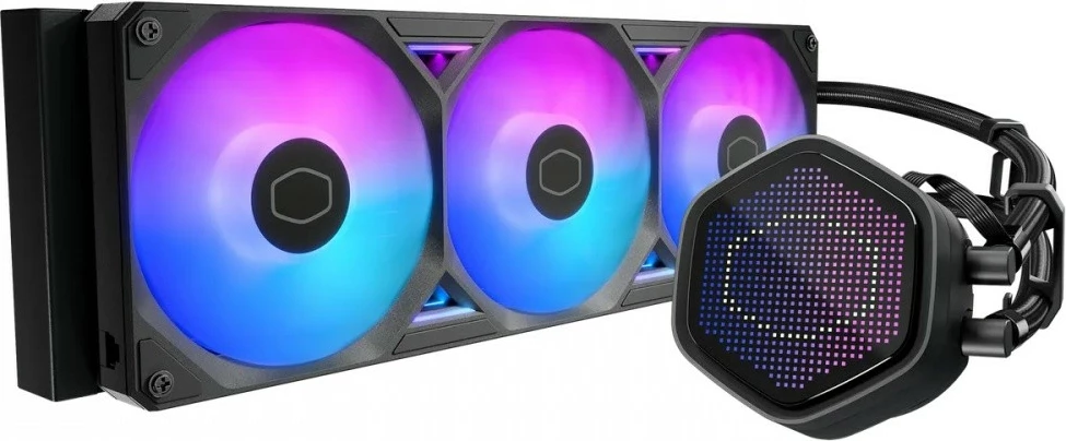 Ftohje likuide CPU, Cooler Master, MasterLiquid 360 Atmos II Pixel LED MLX-D36M-A25SZ-P1, radiator 360mm, 3x120mm, ARGB, ekran LED