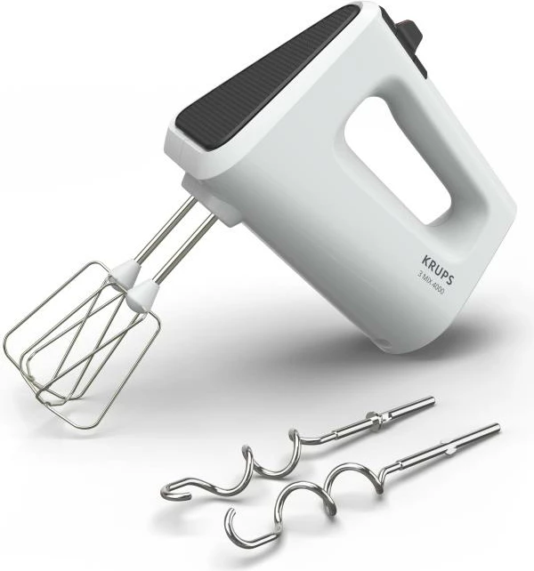 Mikser dore, Krups 3Mix GN4001, me rrahëse dhe grepa brumi, e bardhë