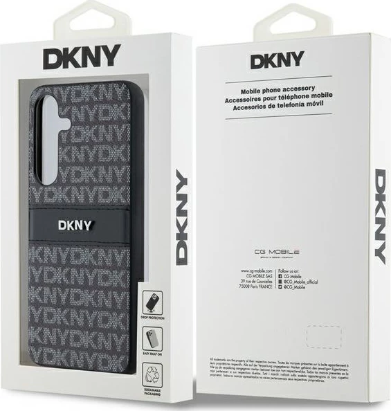 Mbështjellës DKNY Mono Stripe & Metal Logo për Samsung Galaxy S24, i zi