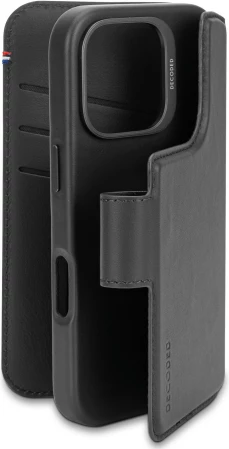 Mbështjellës Decoded për iPhone 16 Pro me portofol të ndashëm, MagSafe, lëkurë, zi