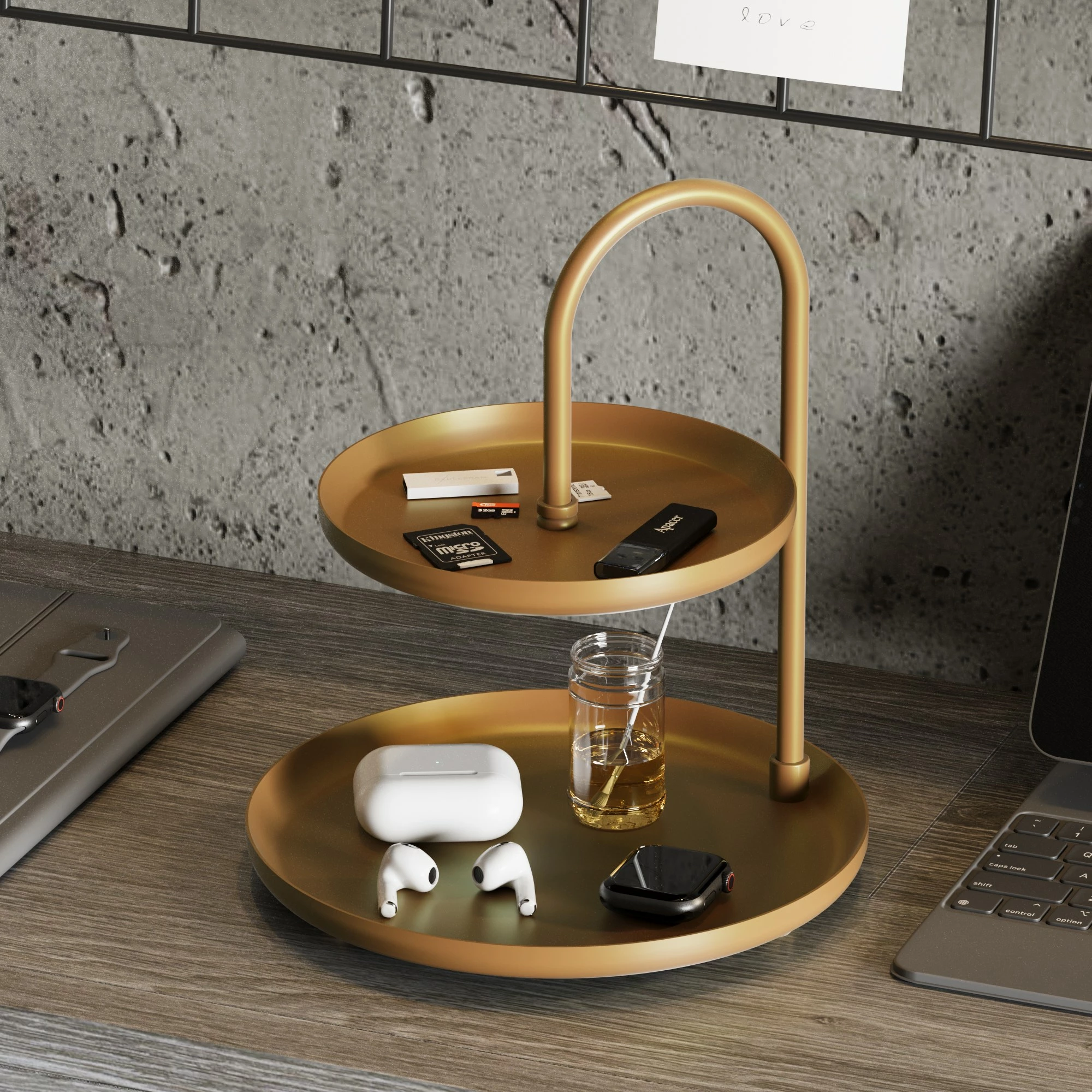 Aksesor dekorativ metalik, dizajn Aberto, Kormen-B, ngjyrë ari