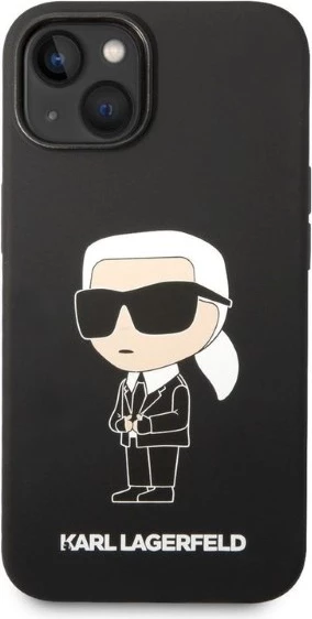Mbështjellës Karl Lagerfeld Silicone Ikonik për iPhone 14 Plus, i zi