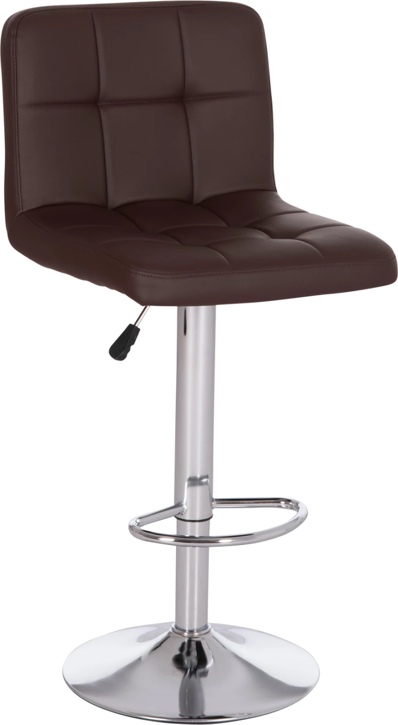 Karrige për bar rrotulluese DIANA, lëkurë PU kafe, metal krom, 44x52x109cm, set prej 2 copash