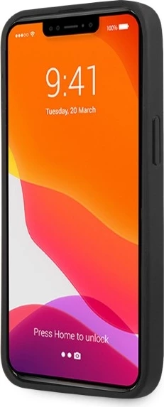 Mbështjellës Mercedes AMG Leather Curved Lines për iPhone 13 Pro Max, i zi