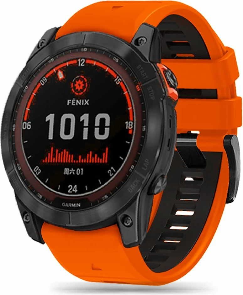 Rrip sportiv Tech-Protect IconBand Pro për Garmin Fenix 3/5X/3HR/5X Plus/6X/6X Pro/7X, Portokalli-Zi