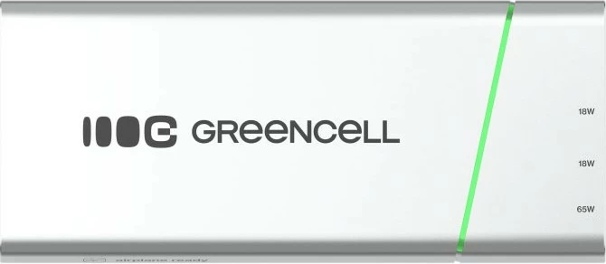 Powerbank Green Cell PowerPlay Pro PBPLGC20P 20800mAh 65W PD 2x USB-C + USB-A argjendtë/zezë